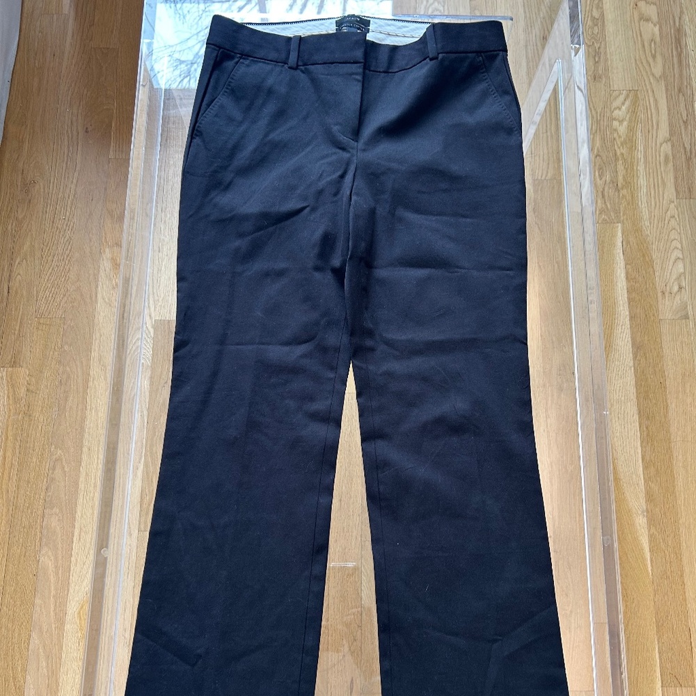 J Crew - Size 6 -Stretch Cotton- Black -Women's Pants- Flat Front